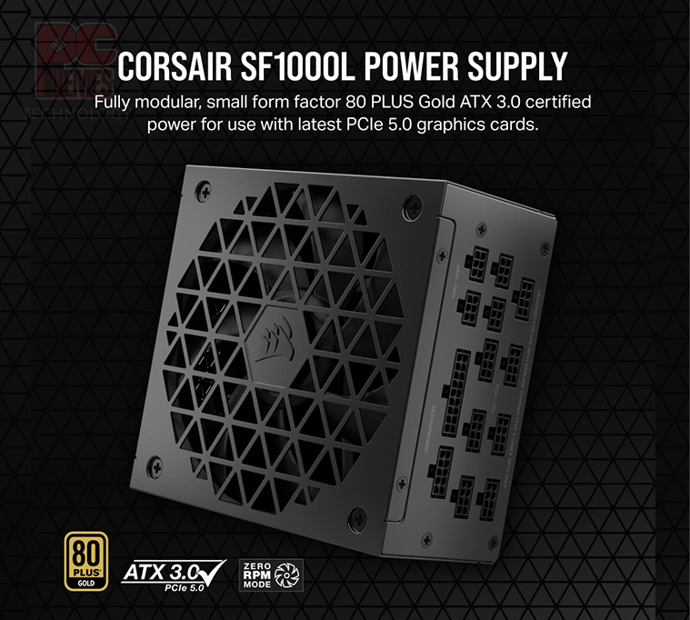 CORSAIR SF1000L SFX 80+ Gold ATX 3.0 & PCIe 5.0 Compliant Power Supply